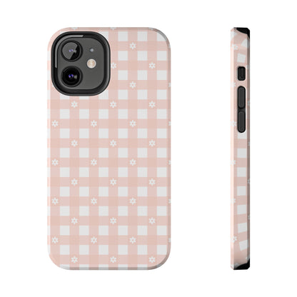 Pink Gingham and Daisy iPhone Case