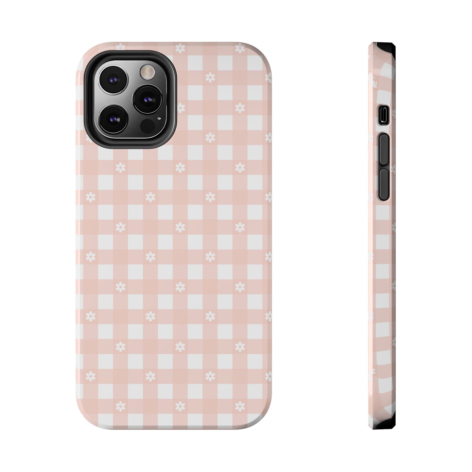 Pink Gingham and Daisy iPhone Case