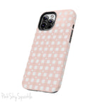 Pink Gingham and Daisy Tough iPhone Case