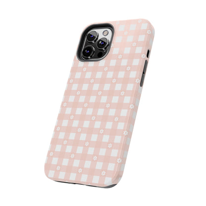 Pink Gingham and Daisy iPhone Case