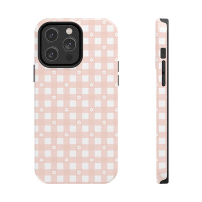 Pink Gingham and Daisy iPhone Case