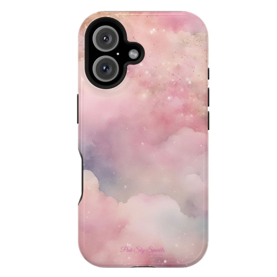 Pink Sky Magic iPhone 16 Case - Pink Sky Sparkle