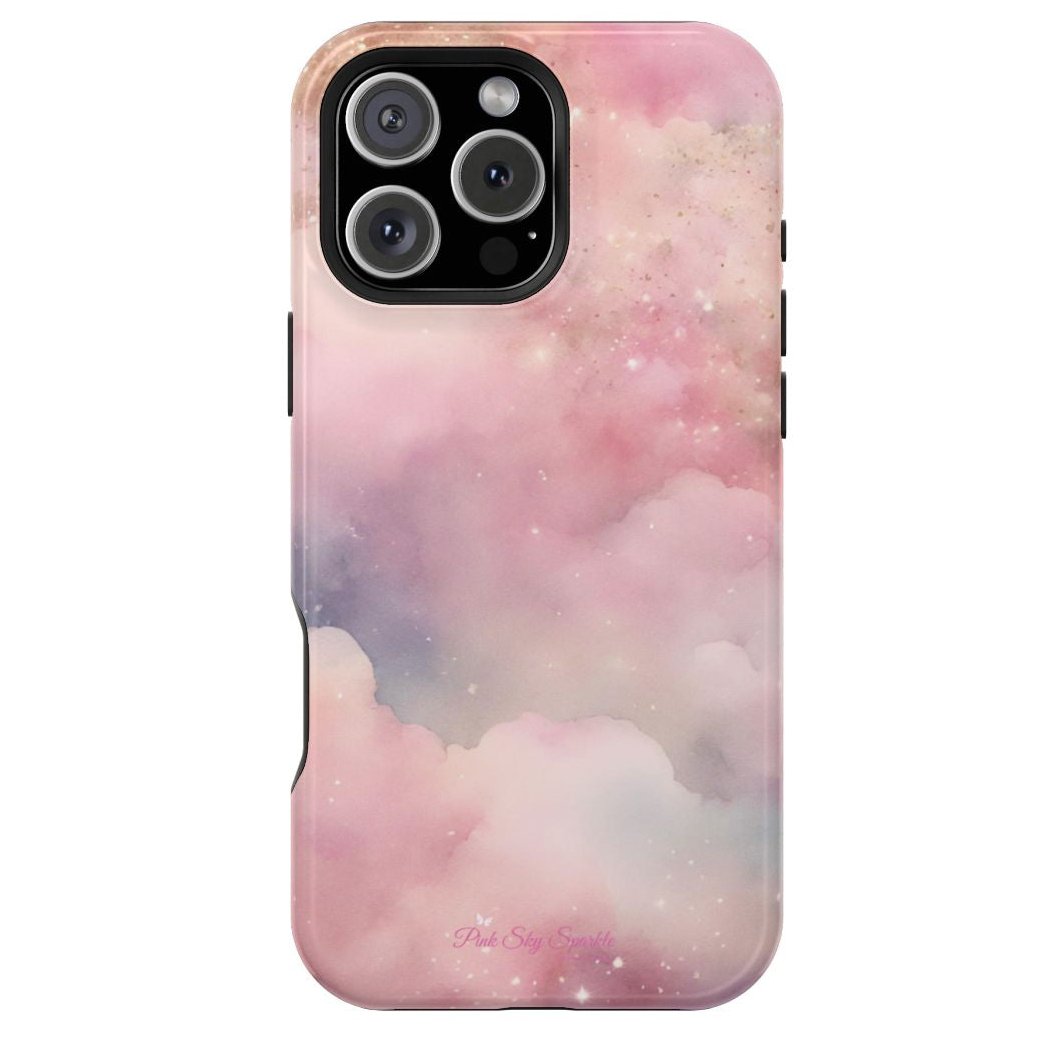 Pink Sky Magic iPhone 16 Pro Max Case - Pink Sky Sparkle