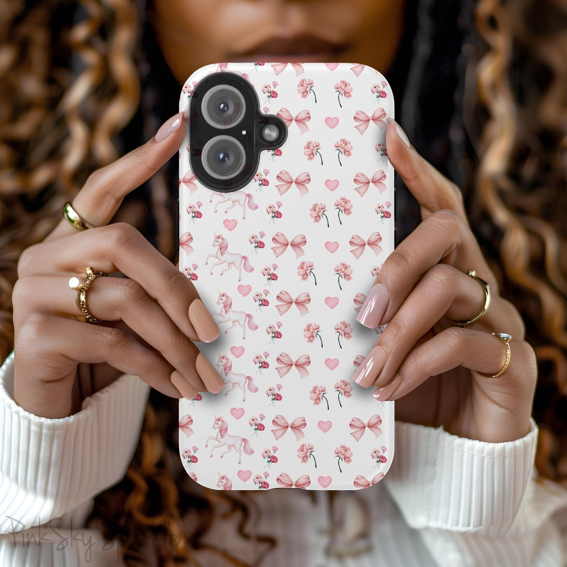 Pink Unicorn Coquette Magnetic iPhone Case