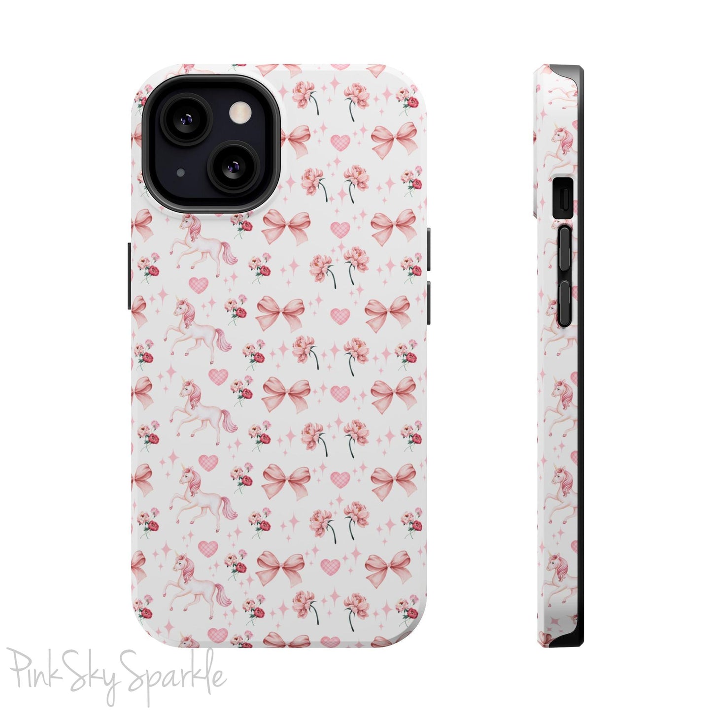 Pink Unicorn Coquette Magnetic iPhone Case 