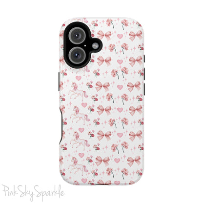 Pink Unicorn Coquette Magnetic iPhone Case