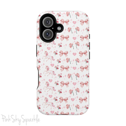 Pink Unicorn Coquette Magnetic iPhone Case