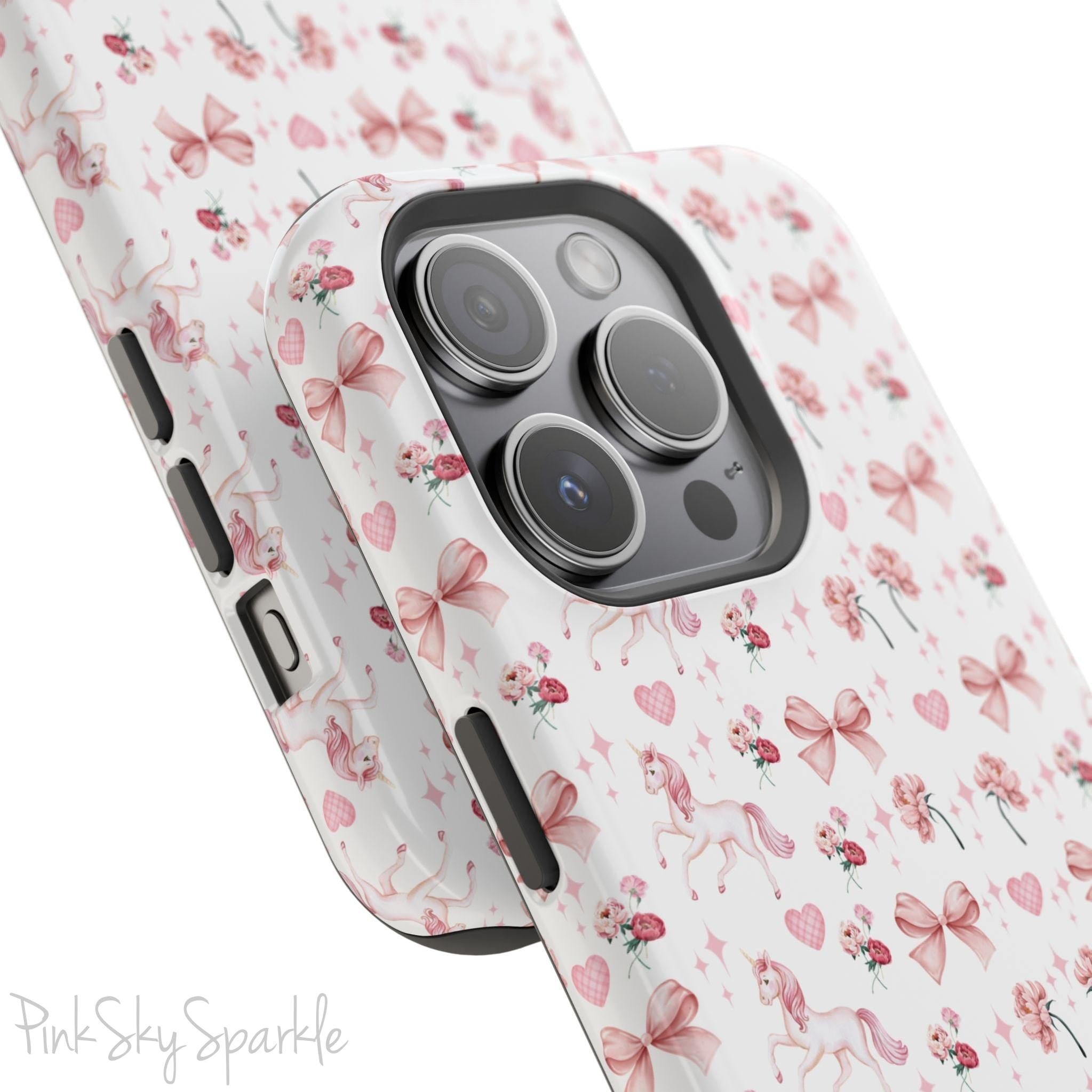 Pink Unicorn Coquette Magnetic iPhone Case