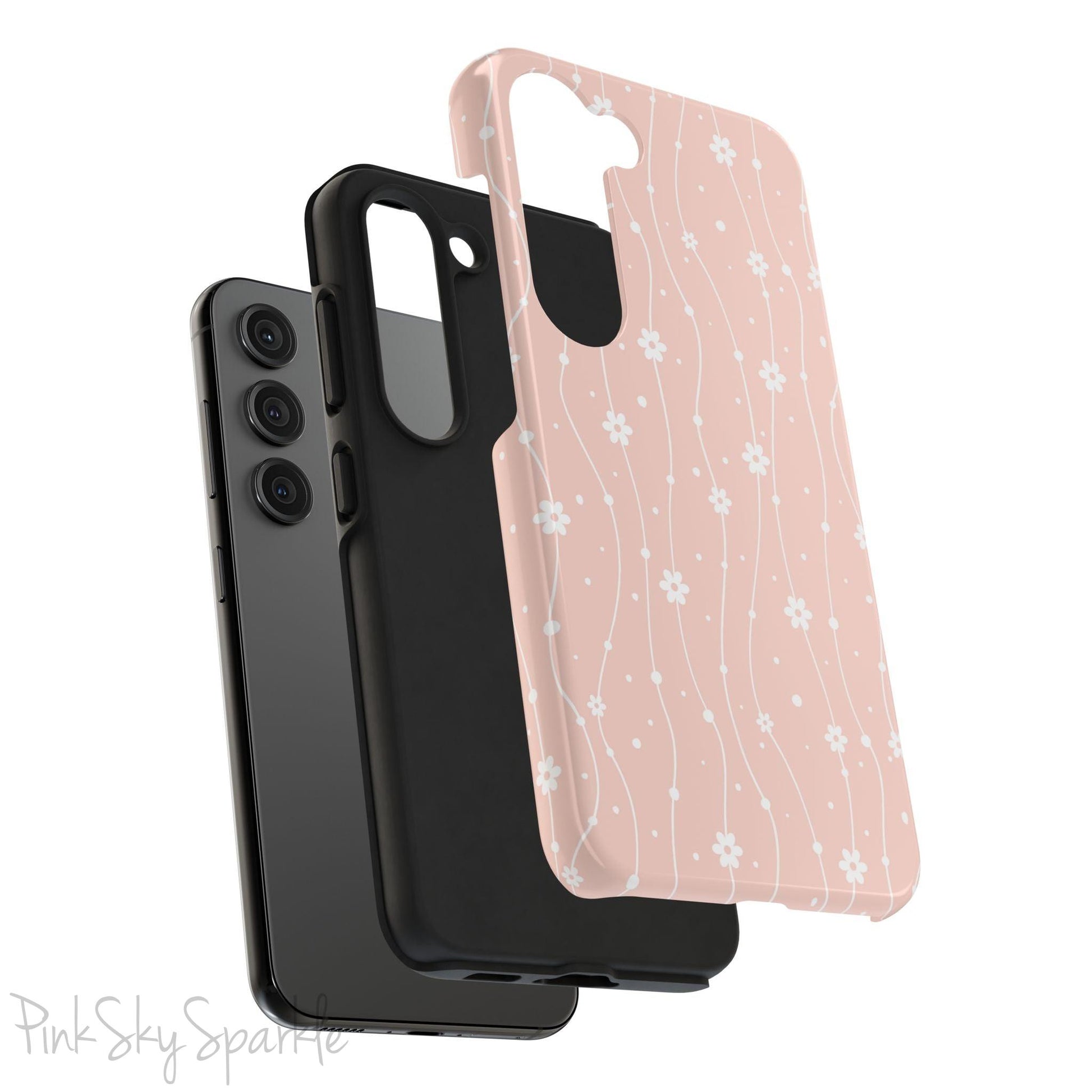 Pink Wavy Daisy Samsung Galaxy Phone Case