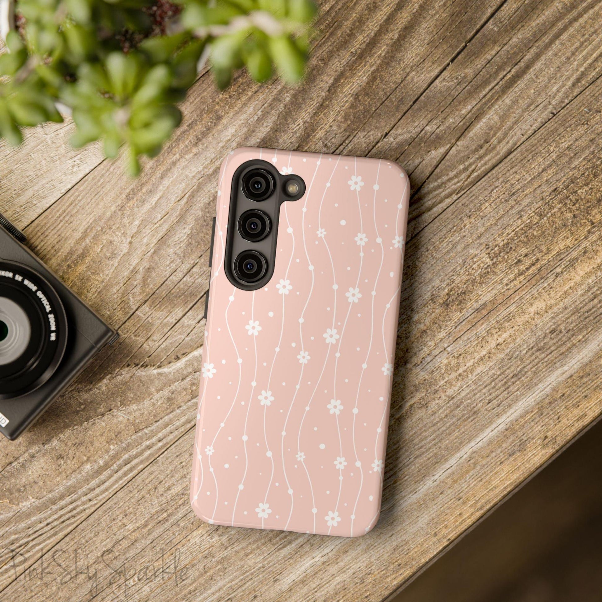 Pink Wavy Daisy Samsung Galaxy Phone Case