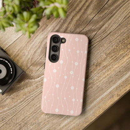 Pink Wavy Daisy Samsung Galaxy Phone Case