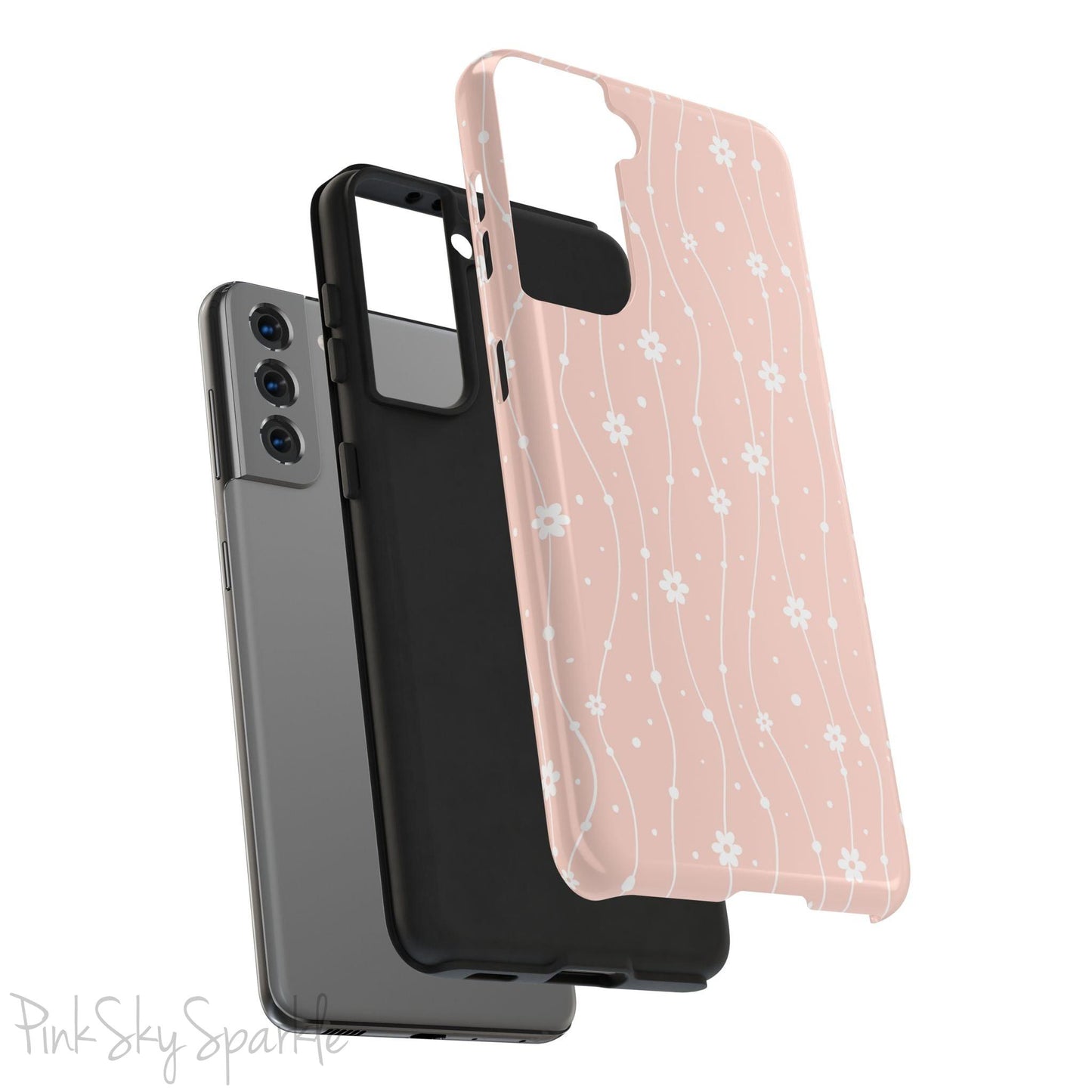 Pink Wavy Daisy Samsung Galaxy Phone Case