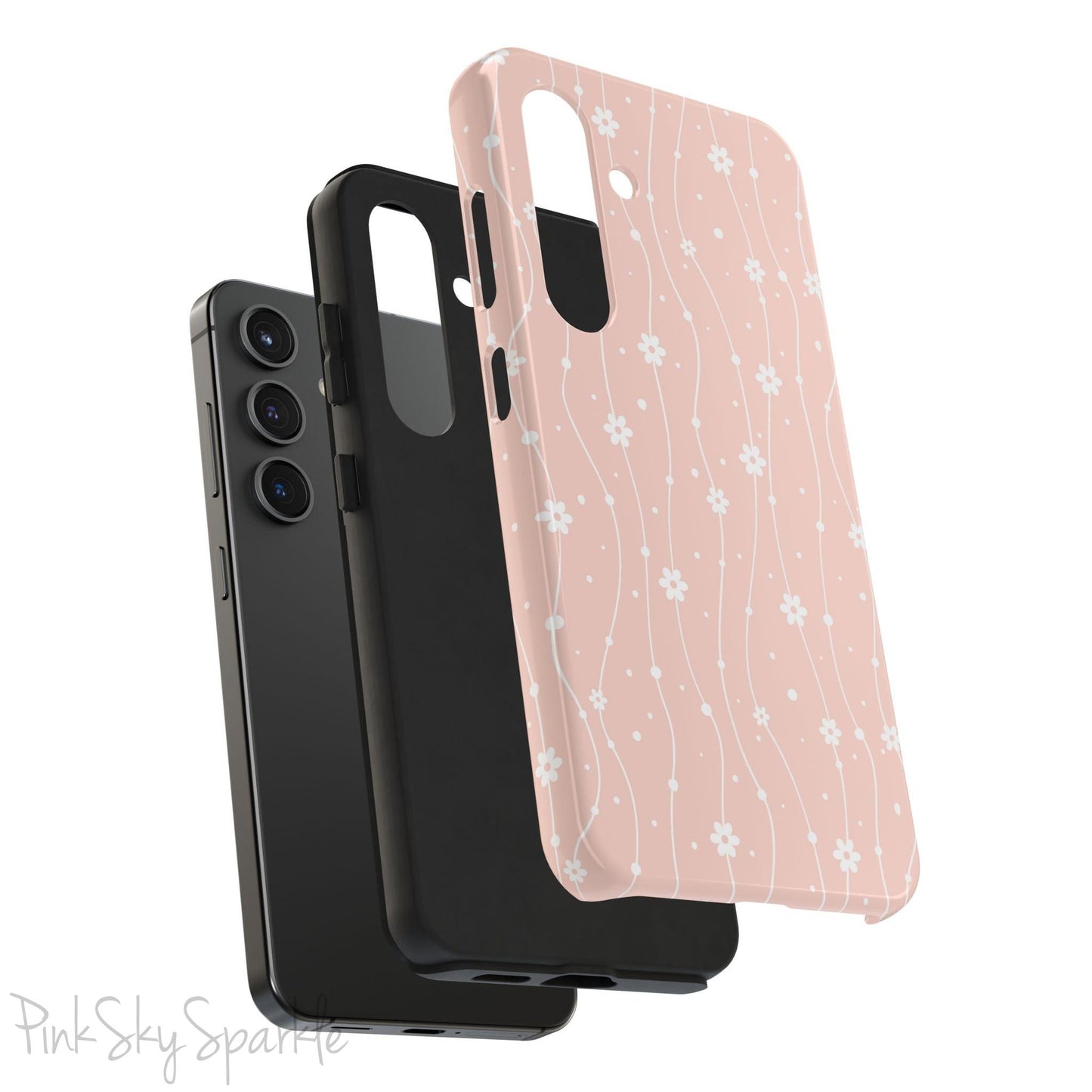 Pink Wavy Daisy Samsung Galaxy Phone Case