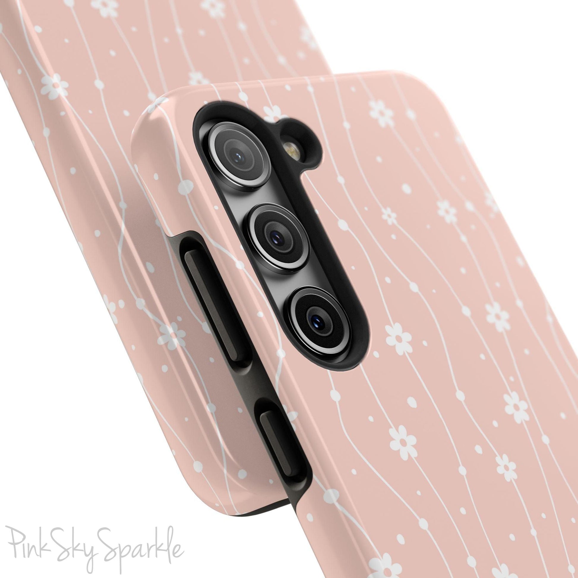 Pink Wavy Daisy Samsung Galaxy Phone Case