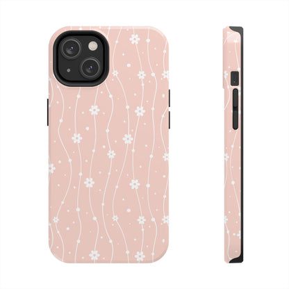 Pink Wavy Daisy iPhone Case