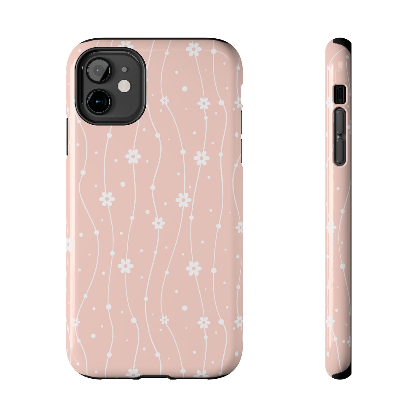 Pink Wavy Daisy iPhone Case