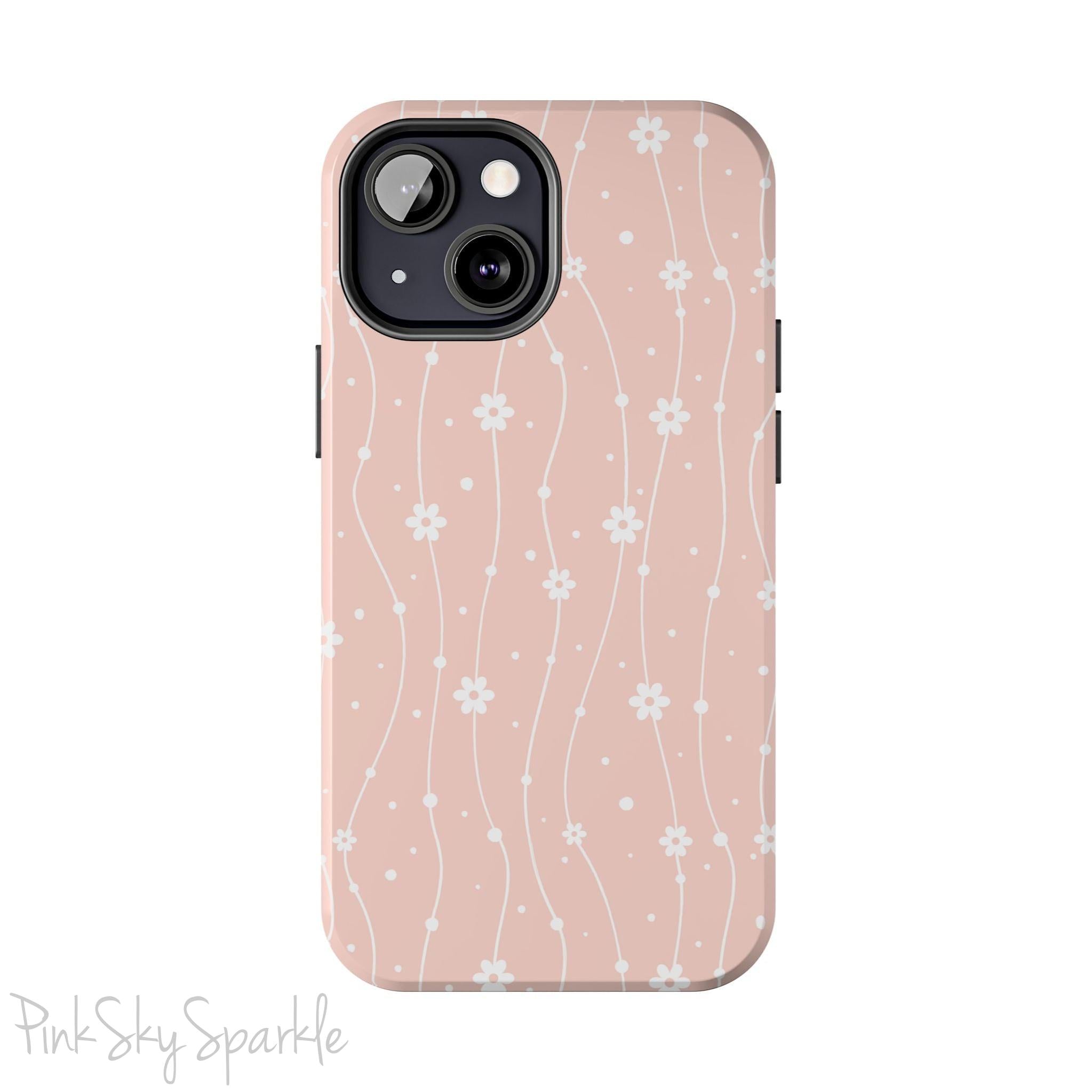 Pink Wavy Daisy iPhone Case