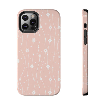 Pink Wavy Daisy iPhone Case