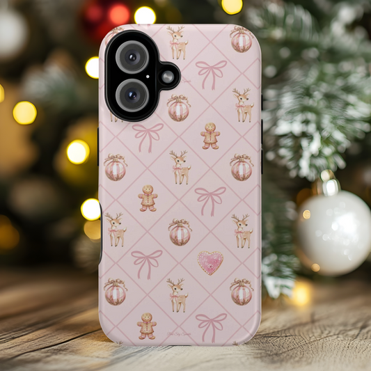 Pink Whimsical Holiday Magnetic iPhone Case