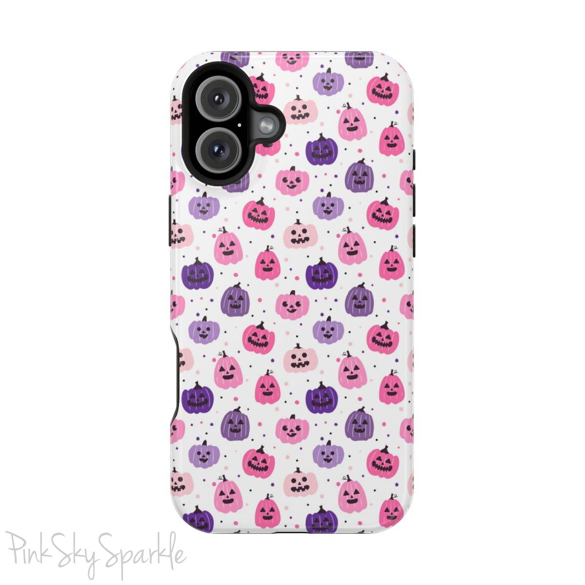 Pink and Purple Pumpkin Patch Magnetic iPhone Case