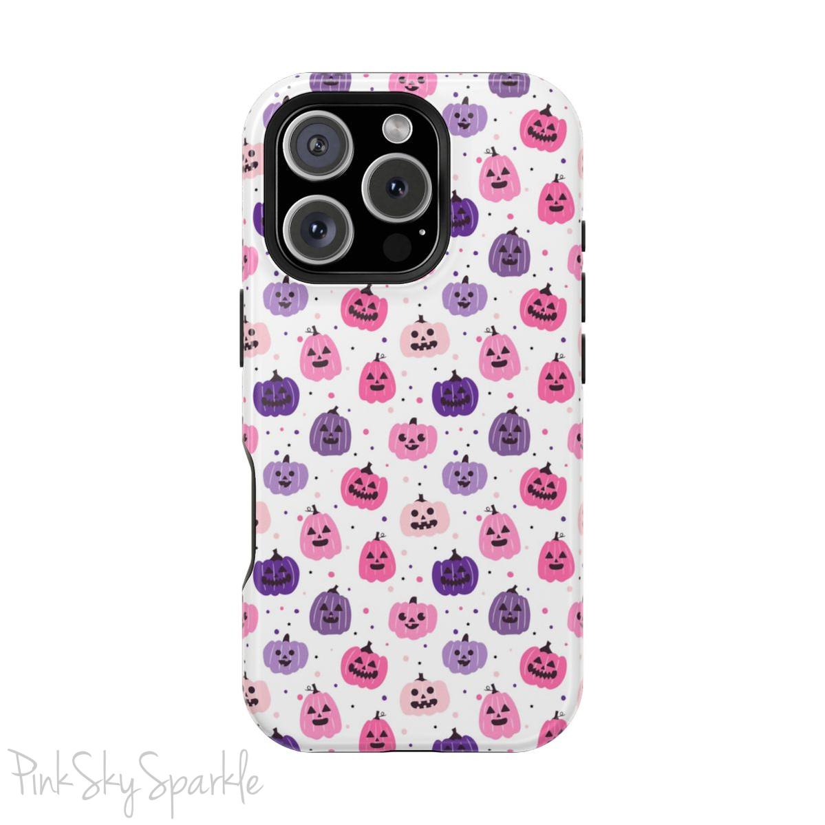 Pink and Purple Pumpkin Patch Magnetic iPhone Case