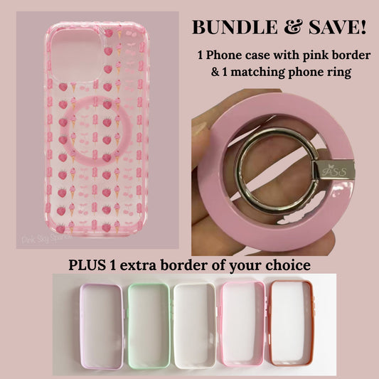 Cherry Berry Swirl Phone Case & Accessory Bundle