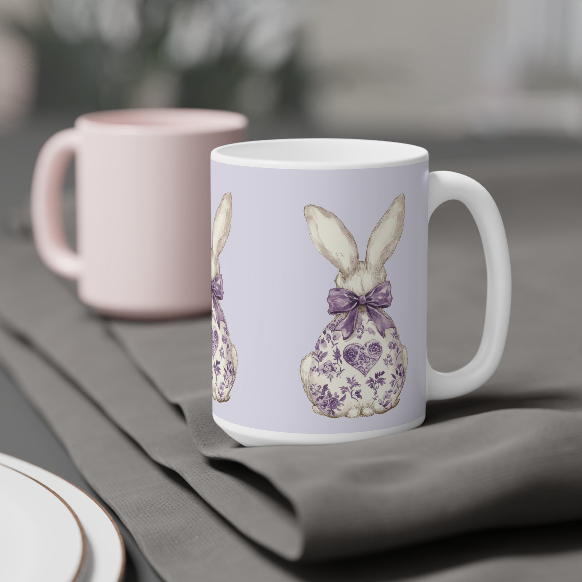 Purple Bunny Coquette Ceramic Mug