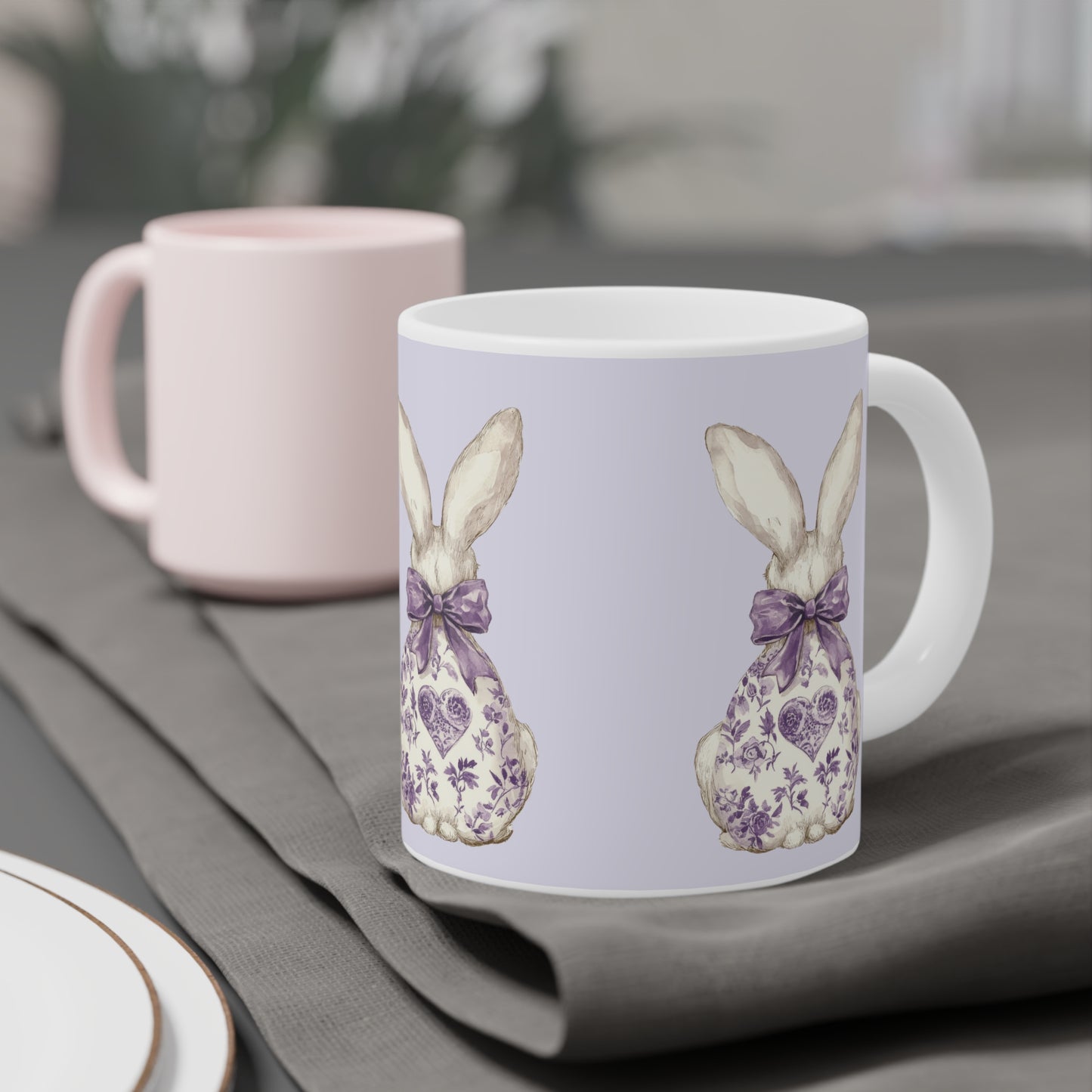 Purple Bunny Coquette Ceramic Mug