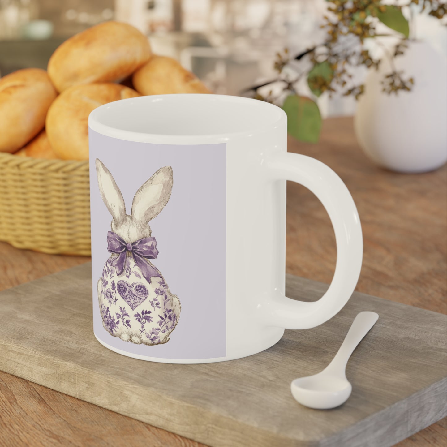 Purple Bunny Coquette Ceramic Mug