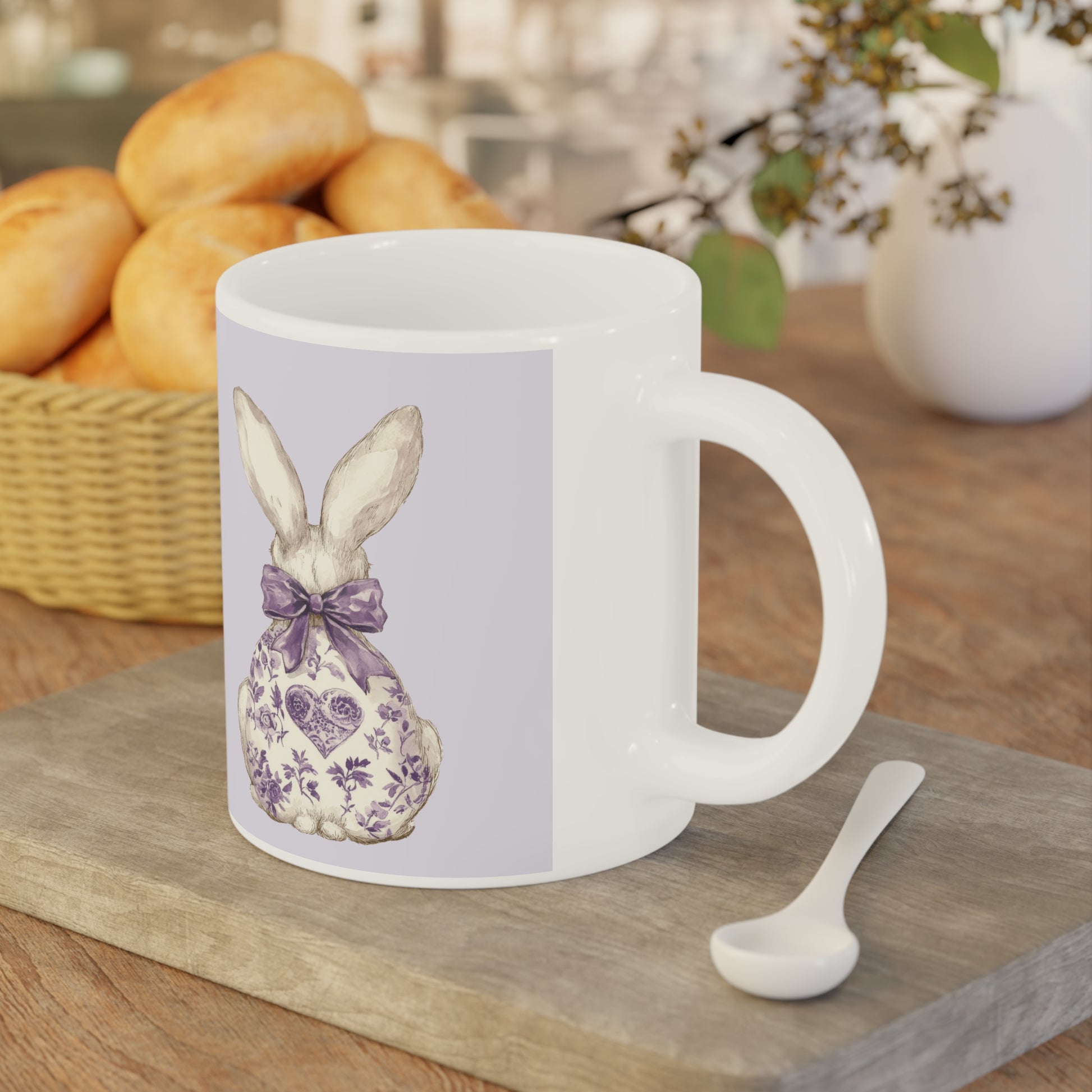 Purple Bunny Coquette Ceramic Mug