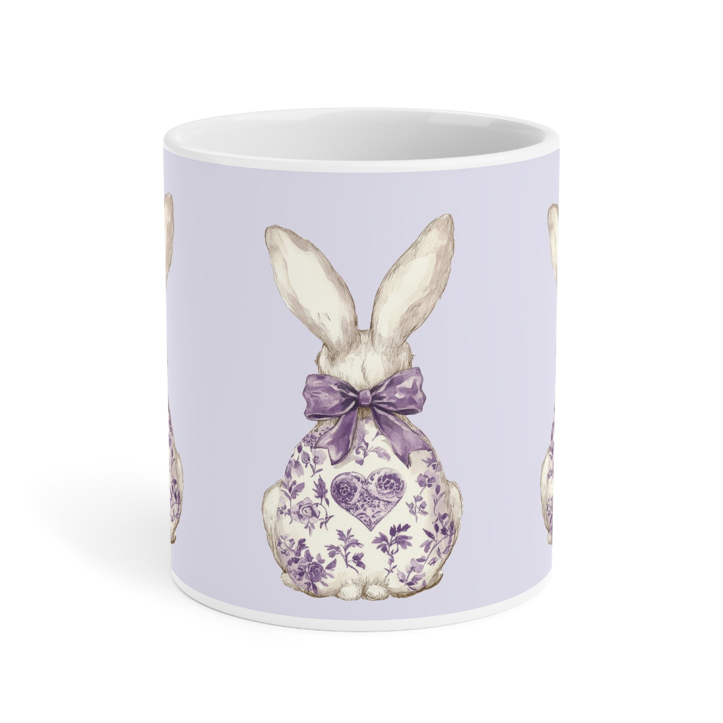 Purple Bunny Coquette Ceramic Mug