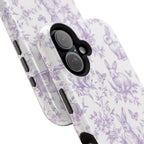 Purple French Toile Floral Rabbit Magnetic iPhone Case