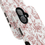 Red French Toile Floral Rabbit Magnetic iPhone Case