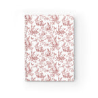 Red French Toile Rabbit Ruled Notebook Journal