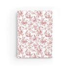 Red French Toile Rabbit Ruled Notebook Journal