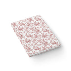 Red French Toile Rabbit Ruled Notebook Journal