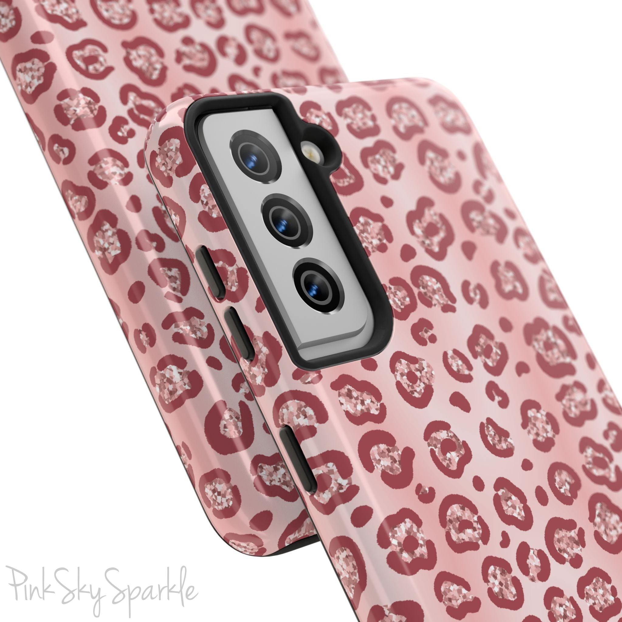 Rose Gold Leopard Print Samsung Galaxy Phone Case