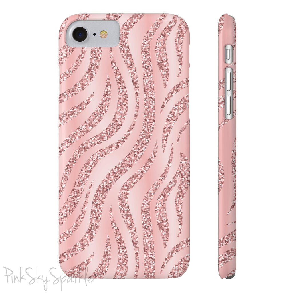 Rose Gold Zebra Slim iPhone Case