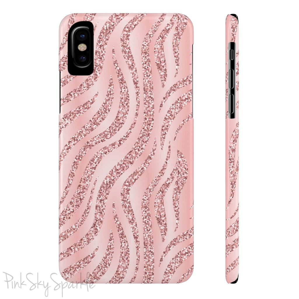 Rose Gold Zebra Slim iPhone Case