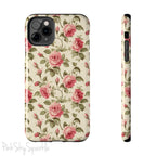 Protect your iPhone with our Rose Garden Tough iPhone Case, and add a touch of style and durability to your device! Featuring an ivory background and a rose vine pattern. 