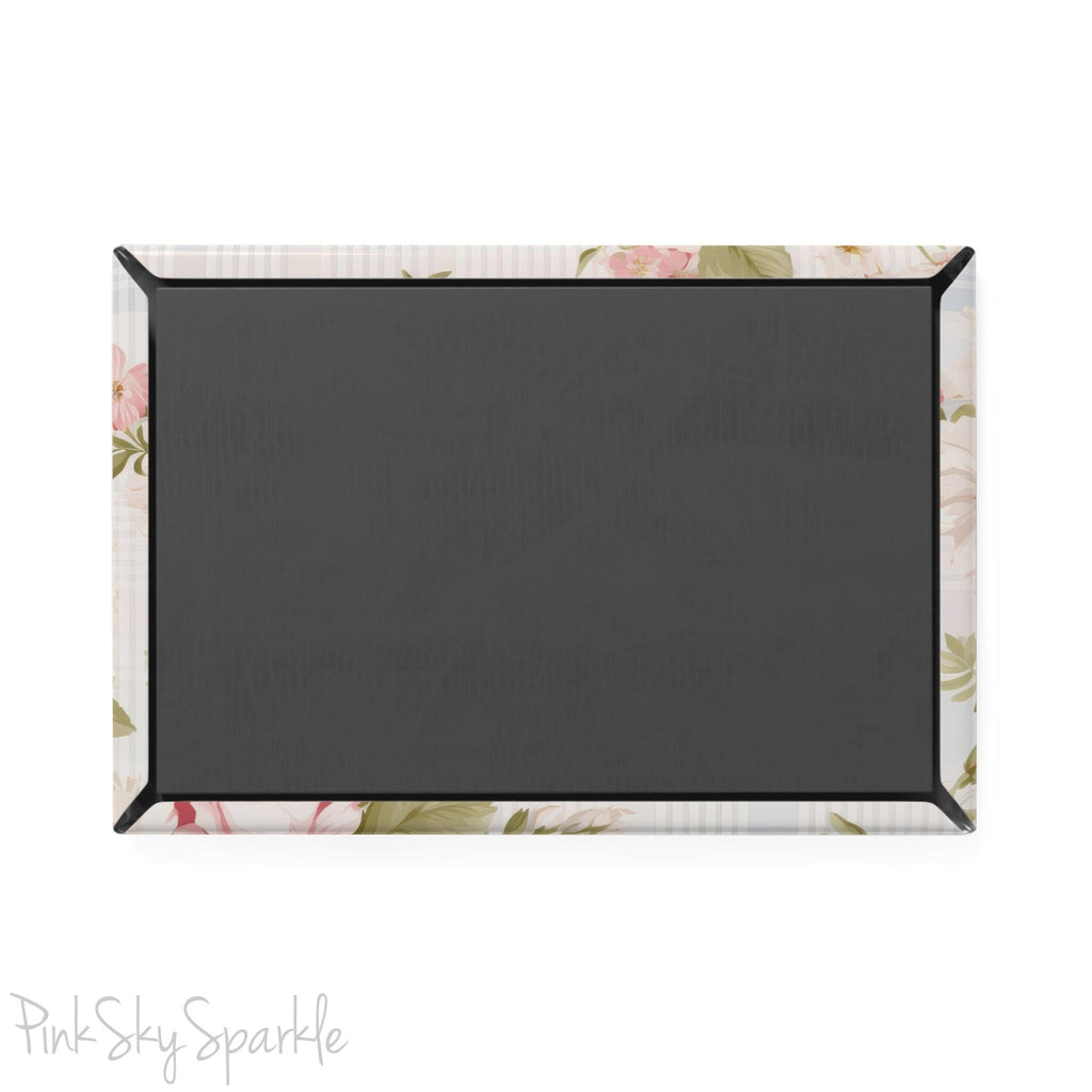 Shabby Chic Floral Rectangle Button Magnet