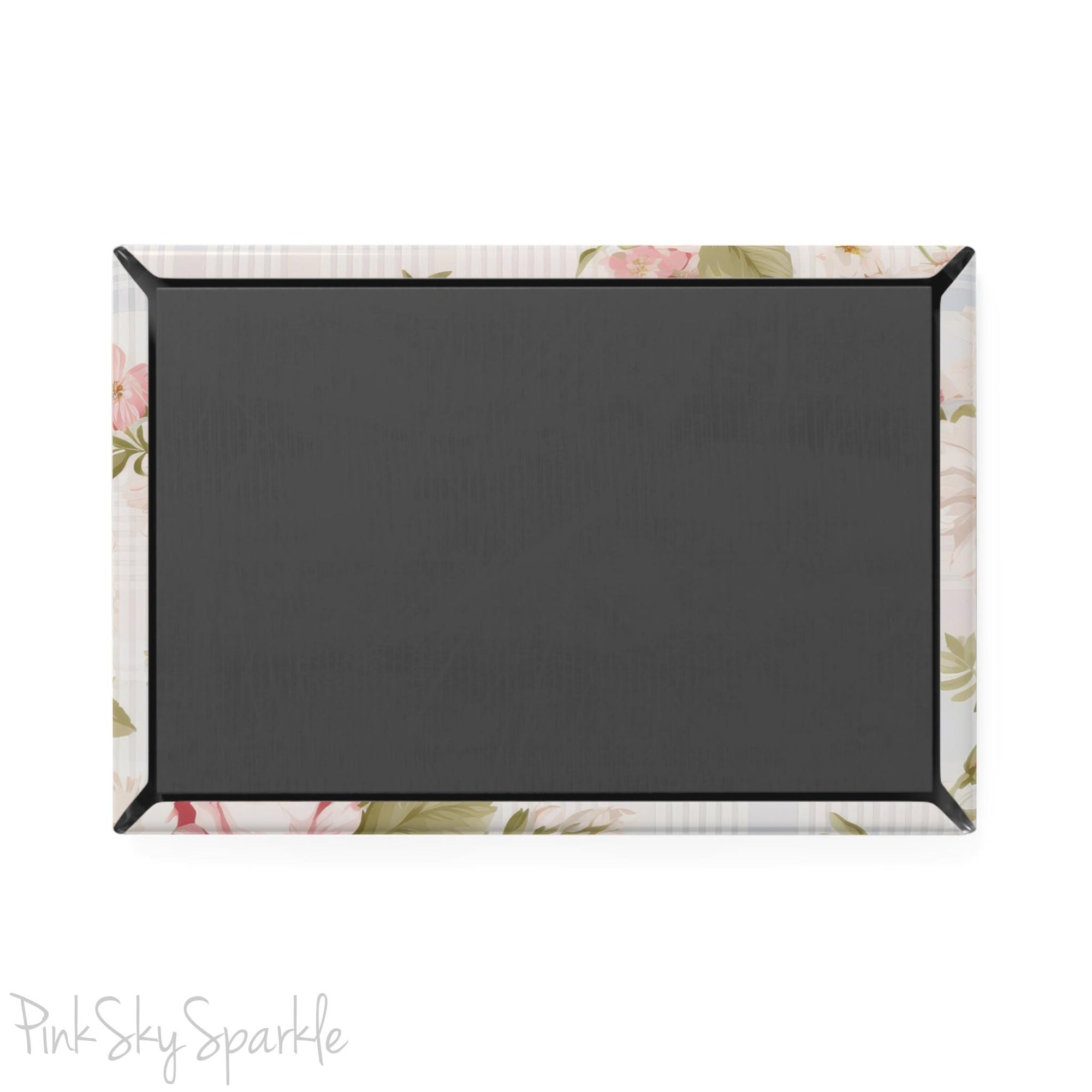 Shabby Chic Floral Rectangle Button Magnet