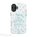 Snow Queen Magnetic iPhone Case - Snowflake pattern with silhouette of a queen on a protective, durable magnetic phone case. Compatible with iPhone models 13, 14, 15 and 16, ideal for winter style and secure everyday use.