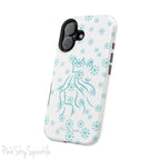 Snow Queen Magnetic iPhone Case - Snowflake pattern with silhouette of a queen on a protective, durable magnetic phone case. Compatible with iPhone models 13, 14, 15 and 16, ideal for winter style and secure everyday use.