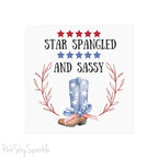 Star Spangled and Sassy Square Magnet