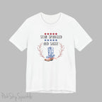 Celebrate the 4th of July in style with our "Star Spangled and Sassy" t-shirt! This festive tee features a bold and playful design that showcases the phrase "Star Spangled and Sassy" alongside a vibrant graphic of a red, white, and blue cowgirl boot. Perfect for Independence Day celebrations, backyard barbecues, or fireworks displays, this t-shirt is made from soft, high-quality fabric for ultimate comfort and durability.