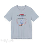 Celebrate the 4th of July in style with our "Star Spangled and Sassy" t-shirt! This festive tee features a bold and playful design that showcases the phrase "Star Spangled and Sassy" alongside a vibrant graphic of a red, white, and blue cowgirl boot. Perfect for Independence Day celebrations, backyard barbecues, or fireworks displays, this t-shirt is made from soft, high-quality fabric for ultimate comfort and durability.