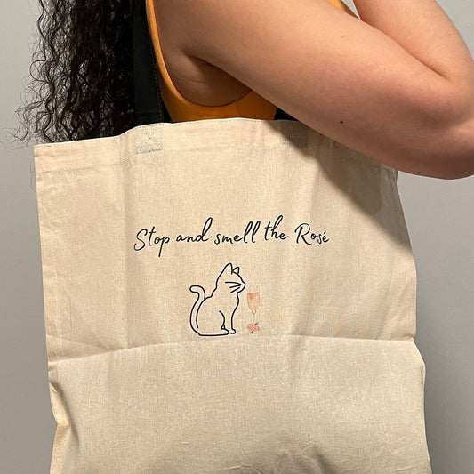 Stop and smell the Rosé Tote Bag