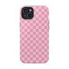 Stylish Pink Checkered Magnetic iPhone Case