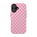 Stylish Pink Checkered Magnetic iPhone Case